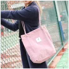 Sac à bandoulière en toile de velours côtelé pour femmes, sacoche de rangement Portable, grande capacité, Style littéraire, sac polyvalent, offre spéciale