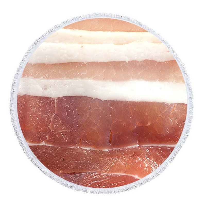 Streaky свиная свинья напечатаны круглый микрофибра пляжное полотенце Йога коврик одеяло с кисточками банное полотенце декоративный домашний, мебельно-декоративная ткань