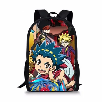 

Children's Casual School Bags Beyblade Anime Pattern Large Shoulder Backpack For Kids Boys MultiPurpose Custom Students Bookbags