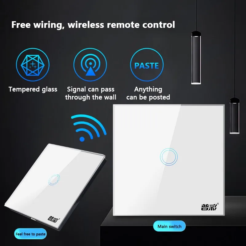 ZUCZUG Wireless Touch Smart Switch 250V 10A Remotely Control Home  Wall Switch 86 Type 1 2 3 Gang LED Light Switch Touch Switch