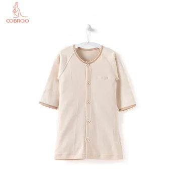 

COBROO Baby Cotton Pajamas Sleepwear with Snap Button Striped Unisex-Baby Robes for 0-3-6-9-12 Months