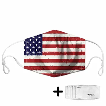 

American Flag Print Men's Dust Mask Ladies Anti Dust Mouth-muffle Washable Mask on Face for Woman Man Mascarillas De Proteccion