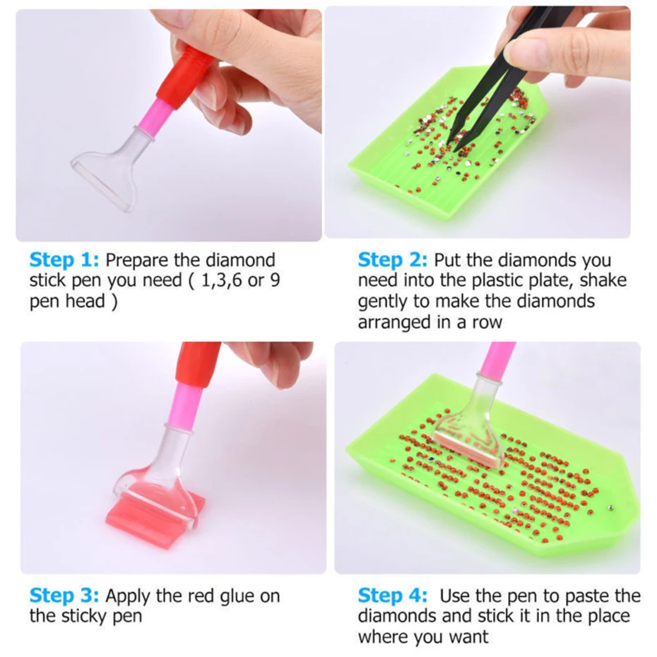 5D DIY Diamond Painting Accessories Tools Drill Pen Glue Tweezers Plate Trays Storage