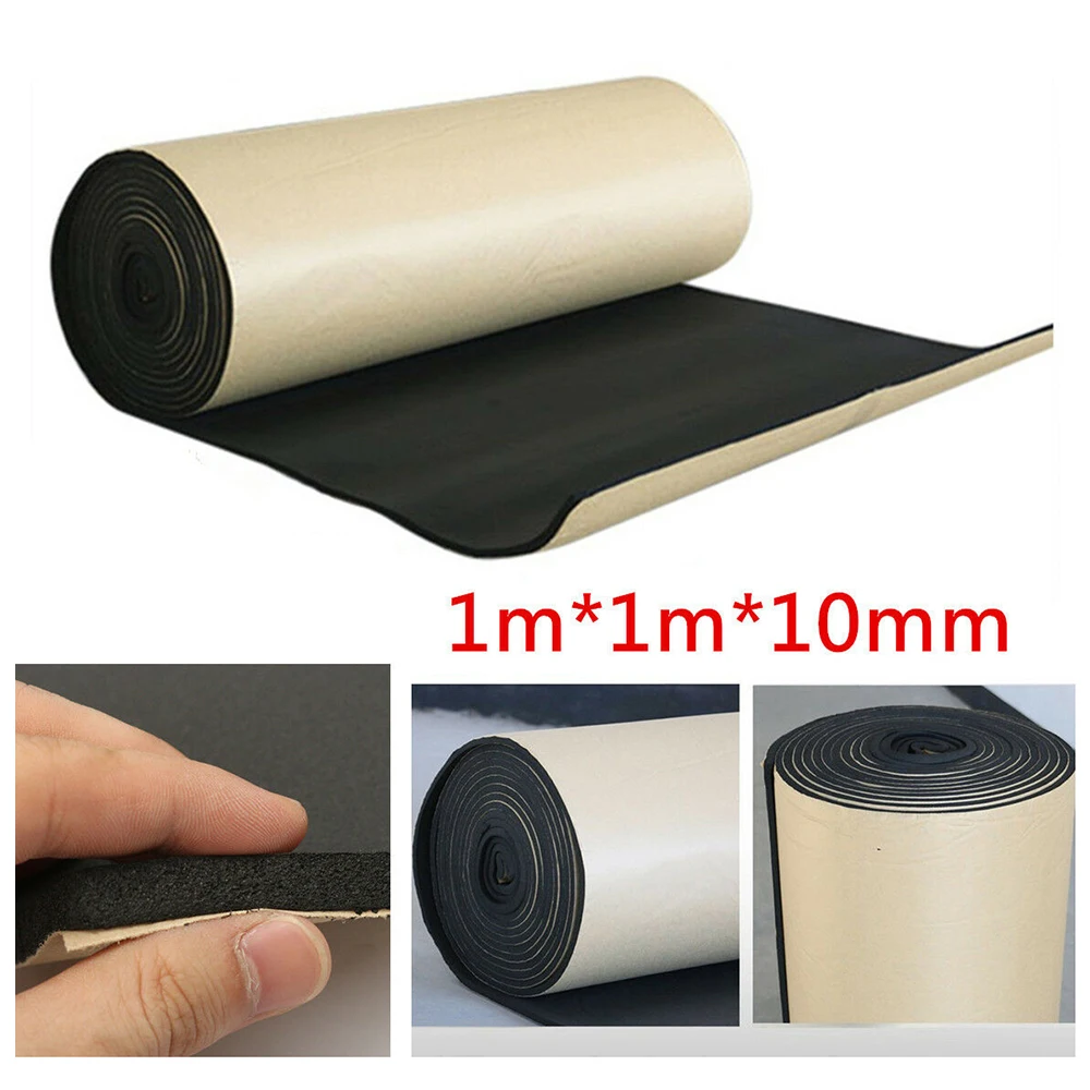 1 x1m 10mm Car Soundproof Noise Insulation Sound Deadener Acoustic Foam
