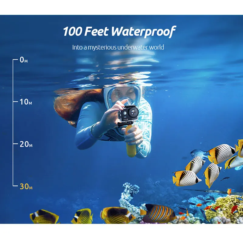 VanTop в настоящий момент D4UQ 4K экшн Камера 20MP подводный Водонепроницаемый с
