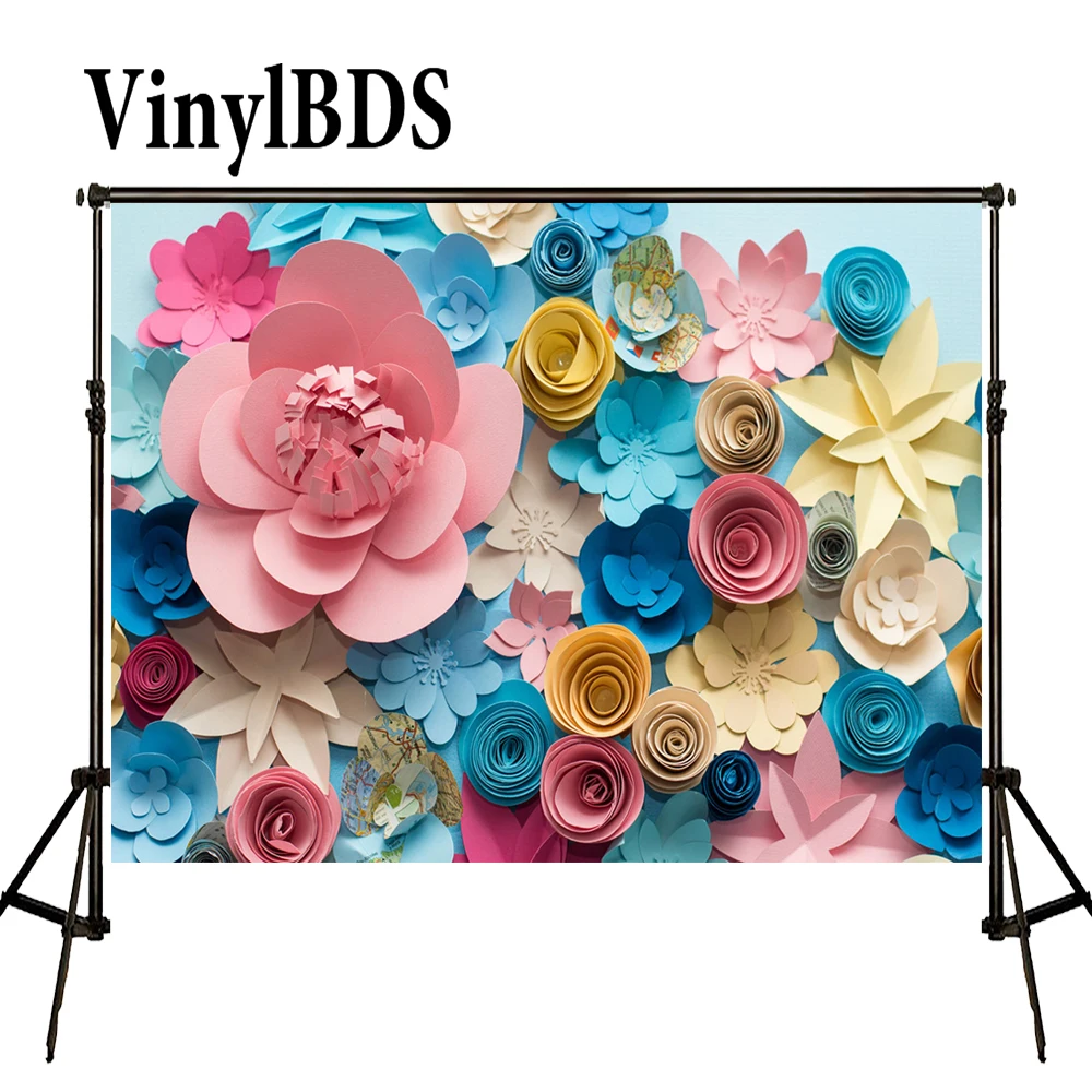 

8X8ft Kate Paper Floral Backdrop Flower Wall Wedding Spring Photography Backdrops for Newborn Photography Studio
