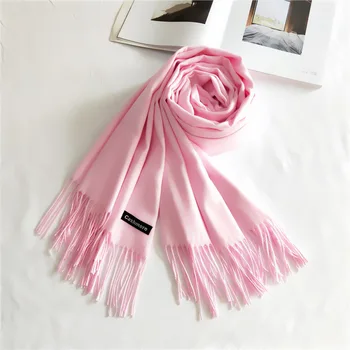 

Classic Winter Scarves For Women Scarves And Wraps Fashion Solid Female Hijab Stole Pashmina Winter Cashmere Scarves Foulard