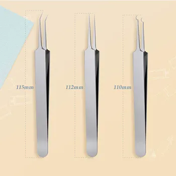 

3 Pcs Stainless Steel Blackhead Remover Tweezers Professional Comedone Extractor Set @ME88