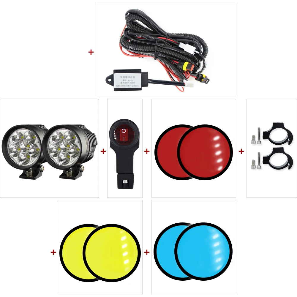 Светодиодные мотоциклетные фары сделай сам 2 шт./компл. набор стробоскопических