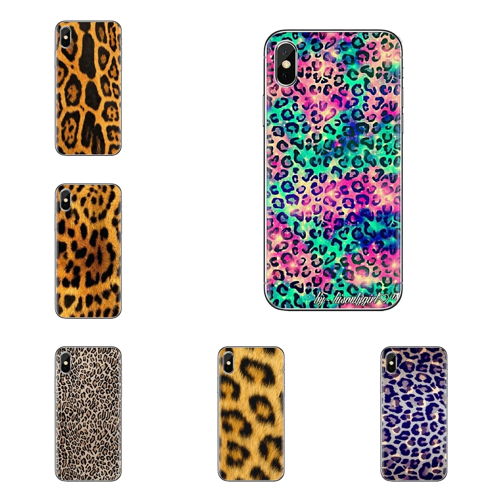 For iPhone XS Max XR X 4 4S 5 5S 5C SE 6 6S 7 8 Plus Samsung Galaxy J1 J3 J5 J7 A3 A5 Leopard Soft Transparent Shell Covers |