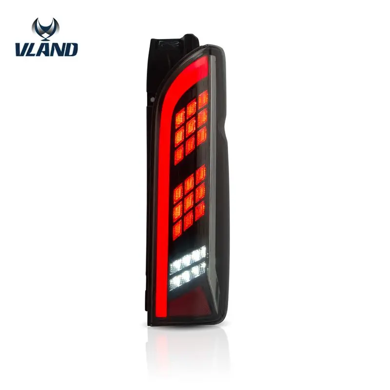 Red smoke VLAND Задний габаритный фонарь автомобиля для toyota Hiace задний фонарь 2005 2006 2007 2008 2009 2010 2011 с полным светодиодный+ сигнал указателя поворота с последовательным индикатор - Цвет: Red smoke