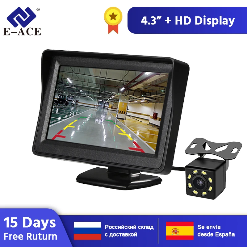 E-ACE J01 Monitor samochodowy/ciężarowy 4.3 calowy ekran TFT LCD z automatyczną cofaniem linii parkingowej kamera cofania monitory bezpieczeństwa cofania E-ACE J01 Monitor samochodowy/ciężarowy 4.3 calowy ekran TFT LCD z automatyczną cofaniem linii parkingowej kamera cofania monitory bezpieczeństwa cofania