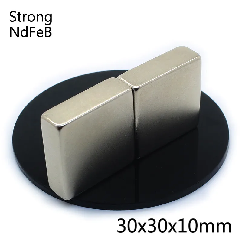 2Pcs 30x30x10mm Powerful Neodymium magnet Rare Earth Strong block permanent fridge Electromagnet NdFeB nickle magnetic square
