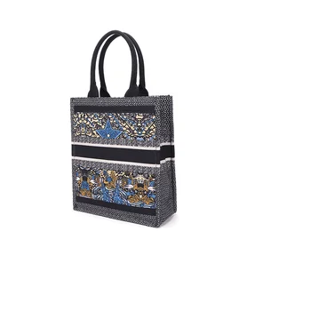 

Caker Brand 2020 Women Canvas Handbag With Flower Stripe Shopping Bags Travel Bag