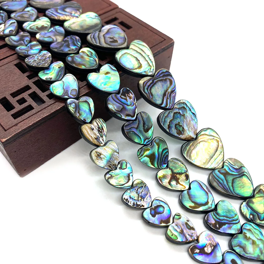 Natural Abalone Shell Beads 15mm Love Horizontal Punch Charm for Women DIY Making Bracelets Necklaces Earrings Accessories | Украшения и