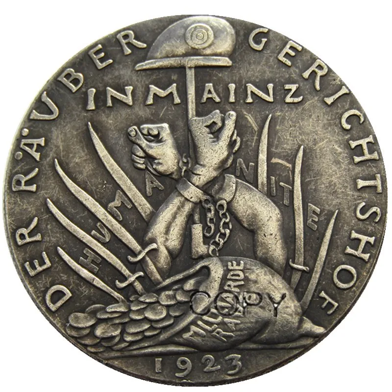 Германия 1923, Корт грабителя медь или Посеребренная копия монет - Цвет: silver plated