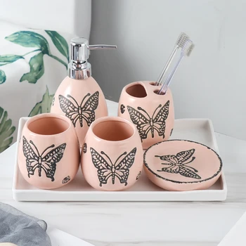 

Sanitary Ware Washing Set Light Luxury Ceramic Sanitary Ware Five-Piece Dental Set Toilet Bathroom Washed Six Pieces Set