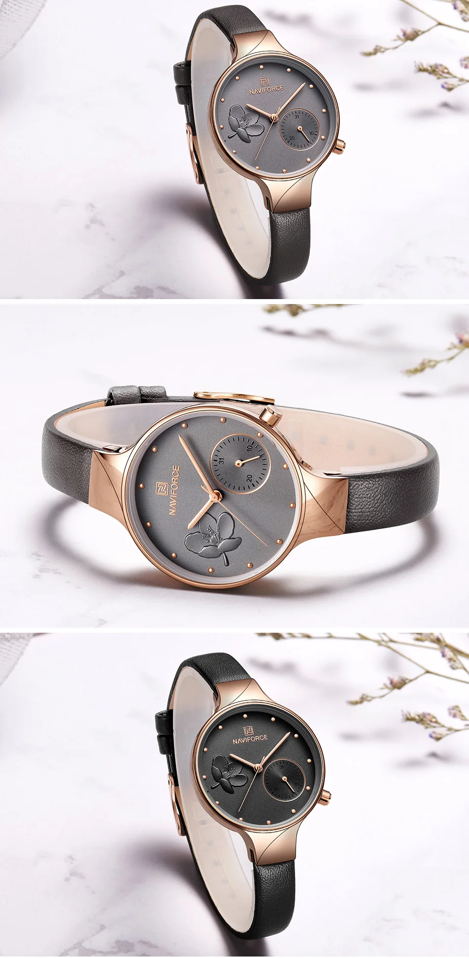 NAVIFORCE женские часы лучший бренд класса люкс Модные женские кварцевые наручные часы женские кожаные водонепроницаемые часы девушка Relogio Feminino