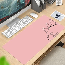 Anime bonito mouse pad gamer mousepad kawaii tapete de mesa lavável grande gaming mouse tapete bloqueio borda teclado almofadas de mesa