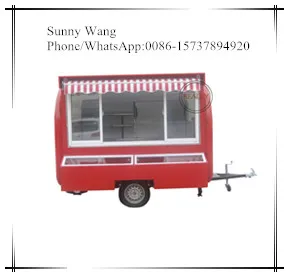 Кейтеринг пищевой мобильный грузовик Быстрый прицеп для приготовления пищи прицеп Хот дог тележка с мороженым с гарантией возврата денег