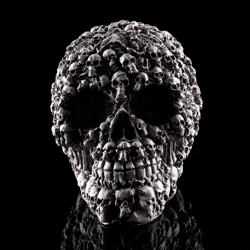 

Resin Human Skull Skeleton Bones Statue Figurine Human Shaped Skeleton Head Model Halloween Decor Art Props