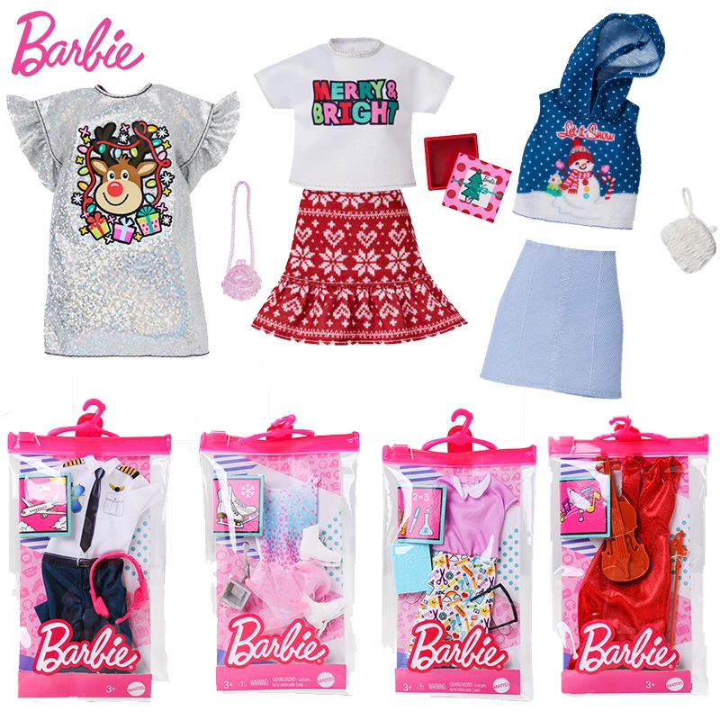 Original Barbie Doll Clothes Set Matching Girls Accessories Bag Shoes Suit for 30cm Toys Children Fashion Gril Dress Up | Игрушки и