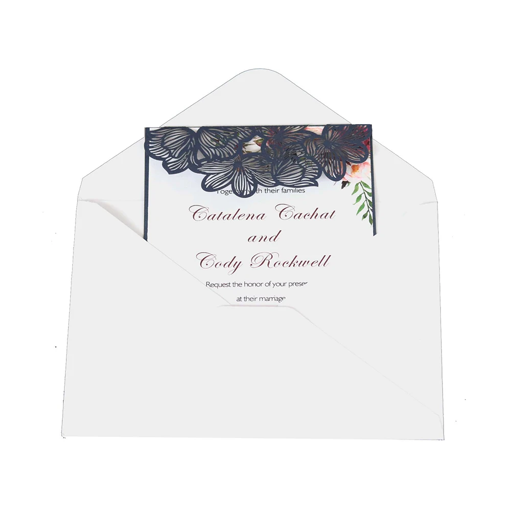 10 set Wedding invitation card included cover and inner page Elegant Laser Cut Greeting Card Party  - 4000294847579