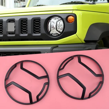 

2pcs 18cm Iron Black Outer Front Headlight Lamp Cover Trim Fit For Suzuki Jimny 2019 2020