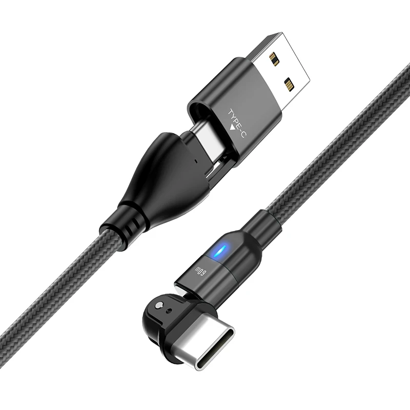 AUFU 60W USB C To USB Type C Cable PD Fast Charger Cord USB-C Type-c Cable For Xiaomi Samsung Macbook iPad Data SYNC 180 Rotate iphone to hdmi cable Cables