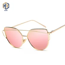 Солнцезащитные очки "кошачий глаз" Винтажная, брендовая, дизайнерская зеркало из розового золота солнцезащитные очки для Для женщин, металлические отражающие плоский объектив солнцезащитные женские очки оculos