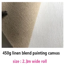 2,3 м* 10 м рулон льняной смеси тонкая текстура 450gsm грунтованная картина холст рулон