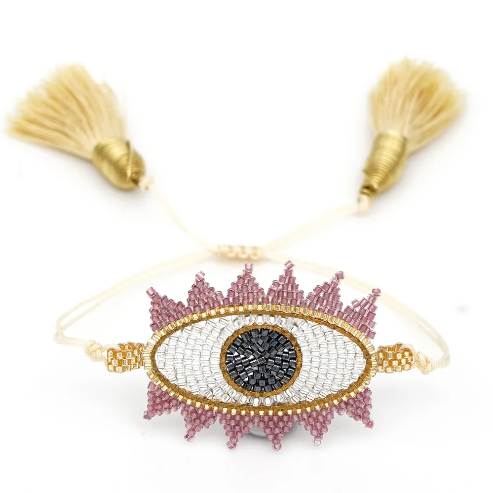 SHINUSBOHO2019 новые Iins кисточки женский браслет розовый дьявольский глаз этнический