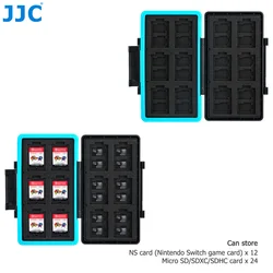 JJC – étui pour cartes mémoire étanche, boîte de rangement antichoc à 36 fentes pour 24 cartes Micro SD SDXC SDHC + 12 NS 