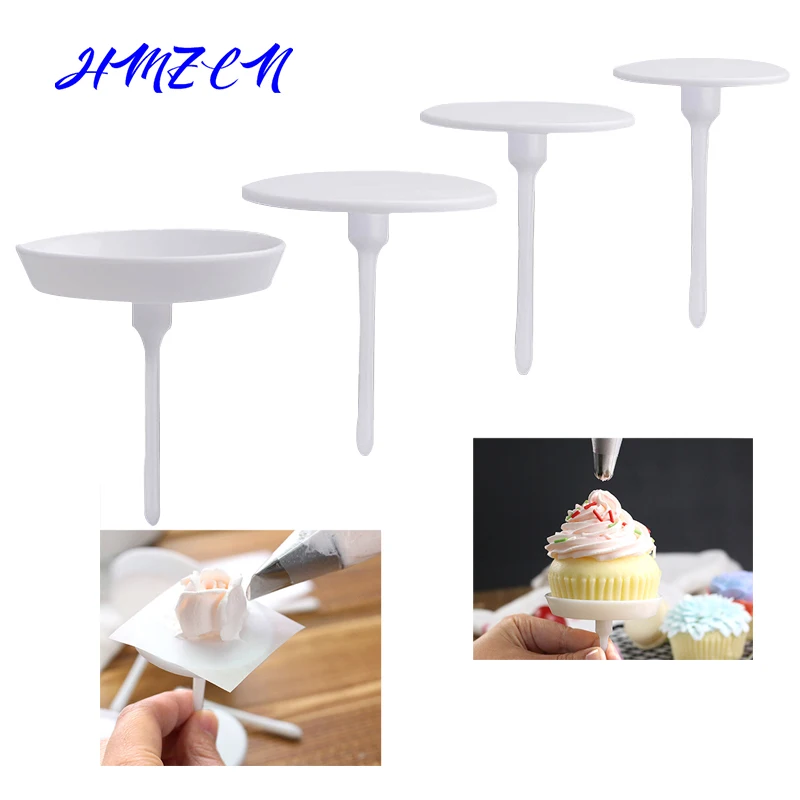 

4pcs/set Cake Flower Nails Plastic Piping Nail Baking Piping Stands Transfer Lift Removable Ice Cream Cake DIY Decorating Tools