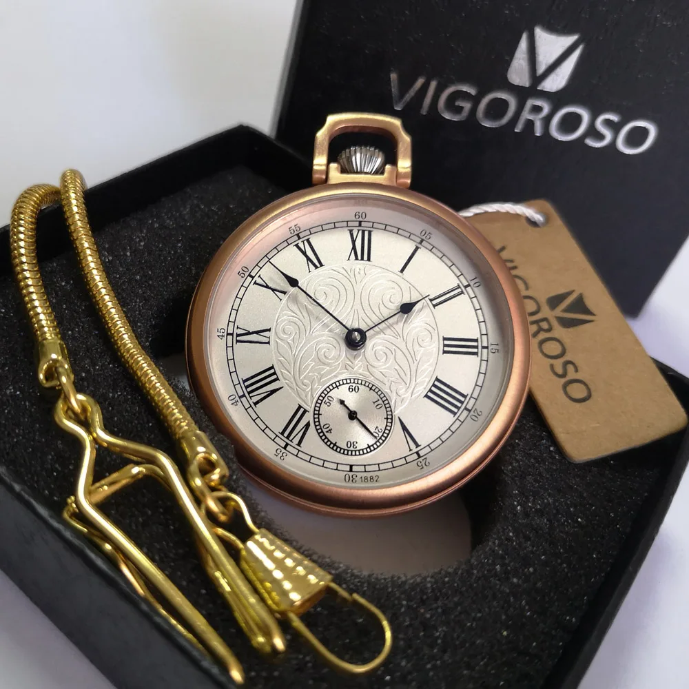 Rose Gold 316L Stainless steel Waterproof Pocket Watch Mechanical - Main Image