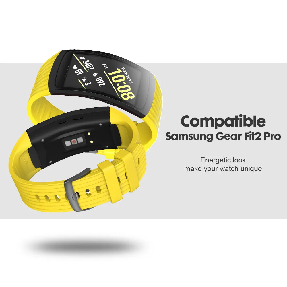 Силиконовый ремешок для часов Samsung Gear Fit 2 Pro / сменный L/S ремешка замены|Ремешки