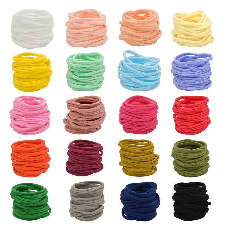 YUXIC 12PCS Nylon Elastic Baby Hair Bands Sofy DIY Headbands Newborn Accessories Circle | Детская одежда и обувь
