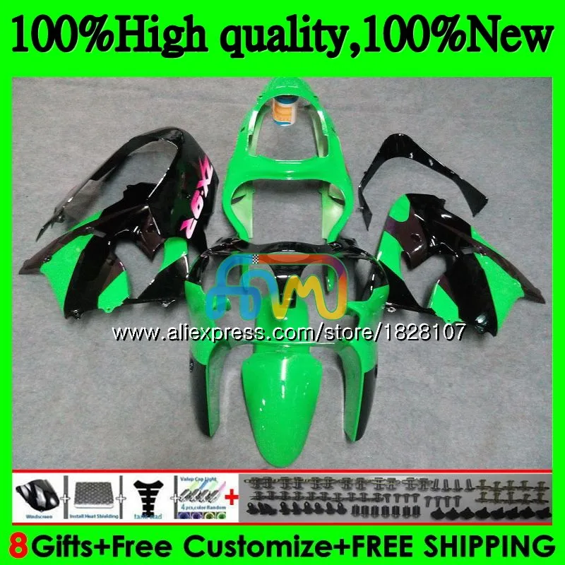 ZX900 комплект для KAWASAKI ZX900CC новые зеленые ZX9 R ZX 9R 9 R 900 900CC 30BS. 33 ZX-9R 2000 2001 2002 2003 ZX9R 00 01 02 03 обтекатель