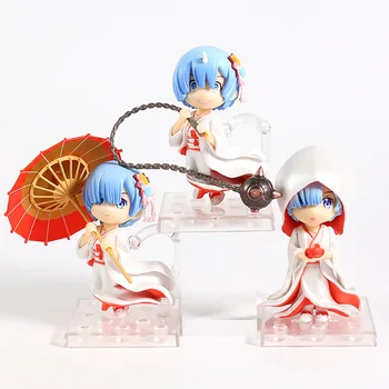 

3pcs/set Cute Anime Re : Life in a Different World From Zero Rem White Kimono Bride Ver.Action Figure Model Toys Dolls