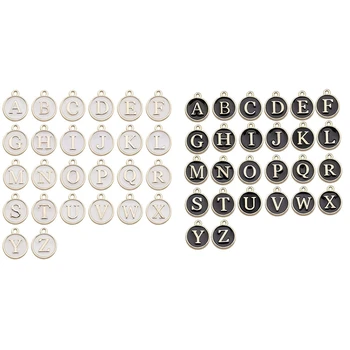 

(52Pcs)Cute Mixed Letter Beads Metal Wholesale Double Sided Alphabet Charms for Bracelet Making Craft