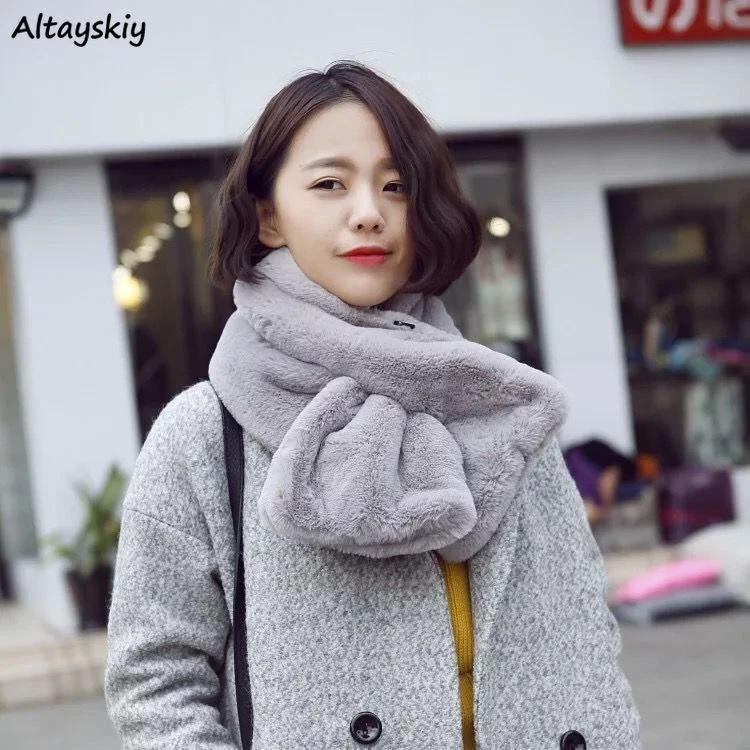 Scarves Women Warm Accessories Students Simple Korean Style Streetwear Womens Winter Scarf All Wraps Female|Women's Scarves| - AliExpress
