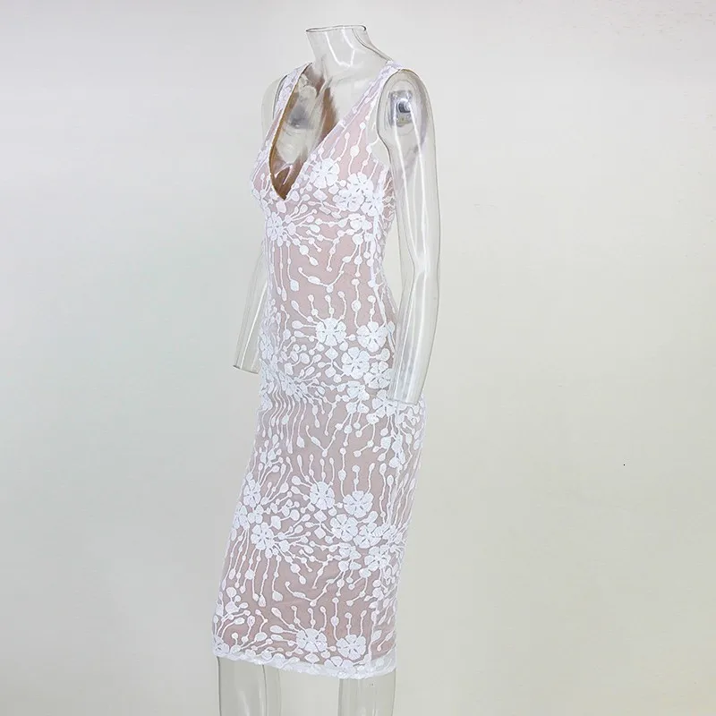 Fuedage облегающее платье на бретелях с v-образным вырезом летнее сексуальное платье с открытой спиной и блестками женское повседневное белое платье без рукавов Vestidos