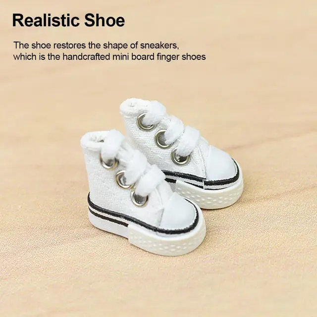 1 Pair Mini Finger Shoes Canvas Toys Boots Cute Doll Shoes Skateboard Shoe Doll Accessories For Finger Skate Fingerboard 2