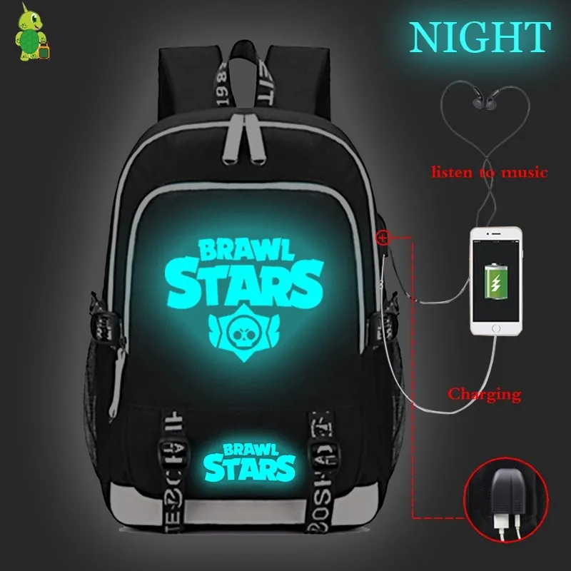 

Mochila Brawl Stars Backpack Women Backpack USB Charge Travel Backpack Men Laptop Backpack Large School Bags for Teenage Girls