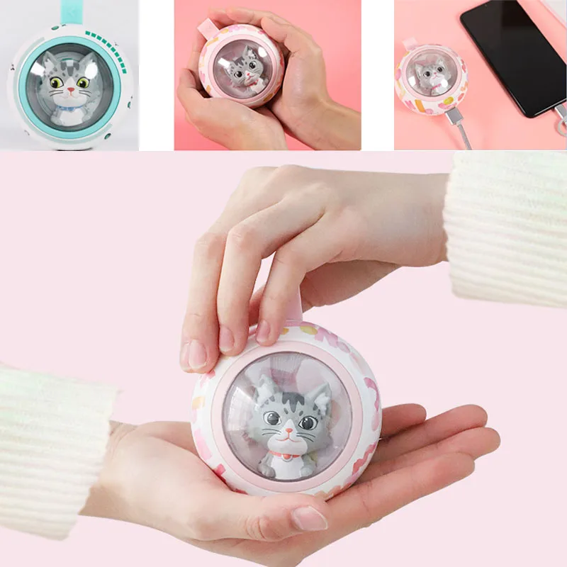 

USB Rechargeable Hand Warmer & Power Bank Cute Cat Shape Double-Side 5s Rapidly Heating 5000mAh 2 In1Chauffe Main Rechargeable