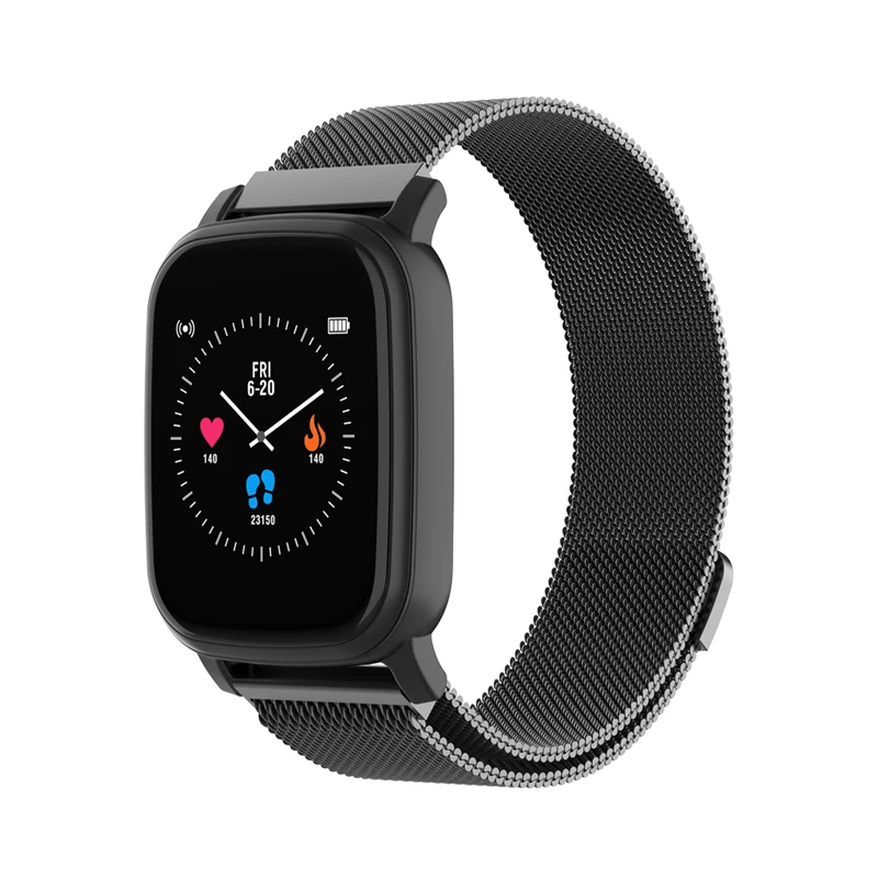 black steel SENBONO TS01 Смарт-часы полный экран сенсорный браслет IP67 Водонепроницаемый для мужчин и женщин спортивные часы пульсометр умные часы с функцией мониторинга сна - Цвет: black steel