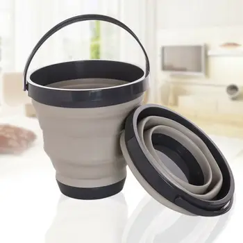 

2020 Newest Hot Foldable Bucket Car Wash Outdoor Fishing Round Bathroom Kitchen Collapsible Silicone Bucket Travel Buckets