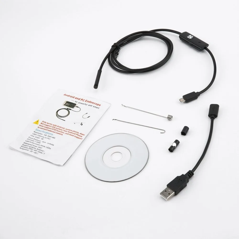 5 мм эндоскоп камера HD USB с 6 светодиодный 1/1. 5/2/3 5/5 м мягкий кабель
