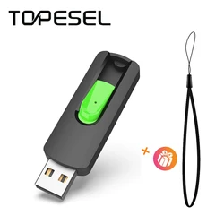 TOPESEL – Mini clé USB 2.0 avec interrupteur à pression, support à mémoire de 16GB 32GB 64GB 128GB, disque U noir 
