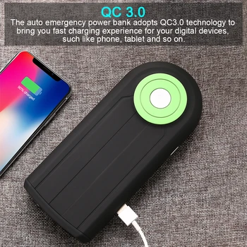 

New Automobile Emergency Start Power Black Portable Automatic Jump Starter For 12v Headlight Car Emergency Mobile Power Kit